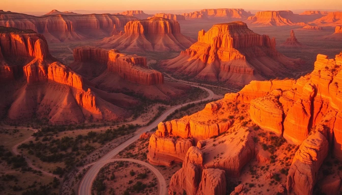 Sedona red rocks at golden hour