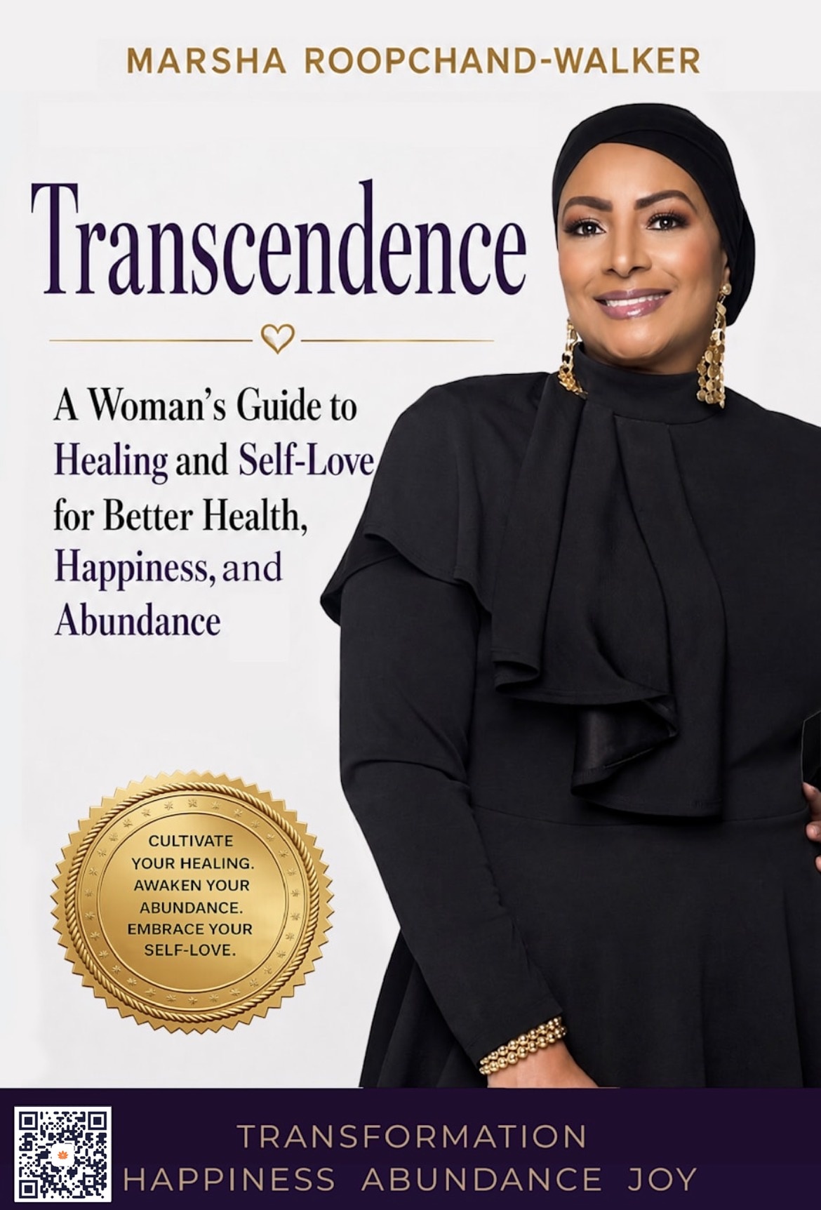 Book cover for Transcendence: A Woman's Guide to Healing and Self-Love by Marsha Roopchand